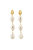 Porcelain Cowrie Shell Linear Earrings - White/Gold