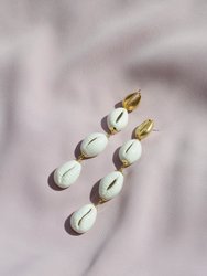 Porcelain Cowrie Shell Linear Earrings