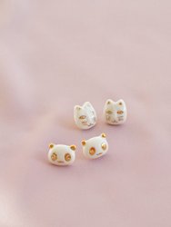 Porcelain Lucky Panda Stud Earrings