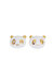 Porcelain Lucky Panda Stud Earrings - White/Gold