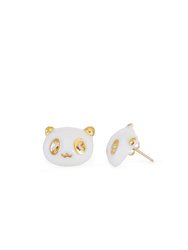 Porcelain Lucky Panda Stud Earrings