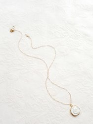 Porcelain Moonlight Rose Charm Gold-Filled Necklace