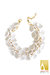 Porcelain Plum Blossom Cluster Necklace - White/Gold