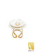 Porcelain Plum Blossom Statement Ring - White/ Gold