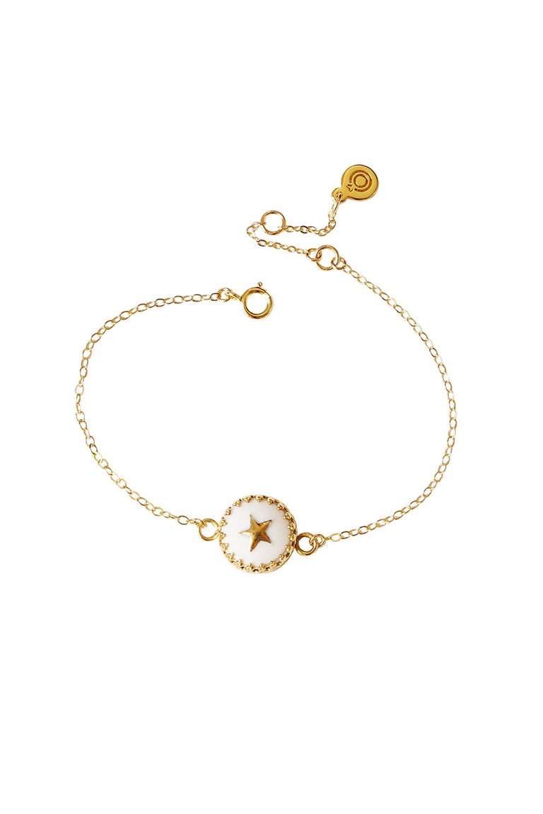 Porcelain Star Charm Bracelet - White/Gold