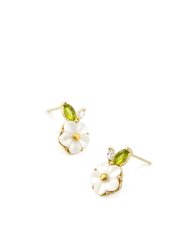 Porcelain Strawberry Flower Stud Earrings