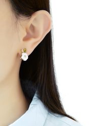 Porcelain Strawberry Flower Stud Earrings