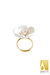 Snow-White Plum Blossom Ring - White/Gold