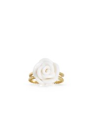 White Cloud Porcelain Rose Ring