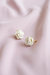 White Cloud Porcelain Rose Stud Earrings