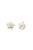 White Cloud Porcelain Rose Stud Earrings - White/Gold