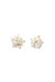 White Cloud Porcelain Rose Stud Earrings - White/Gold