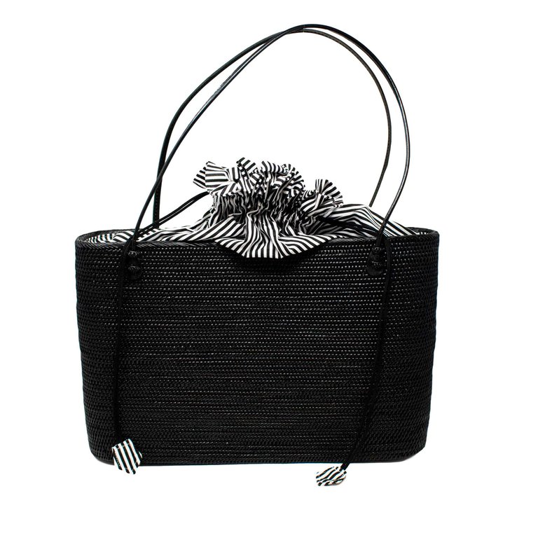 Black Harper Tote - Black Stripe