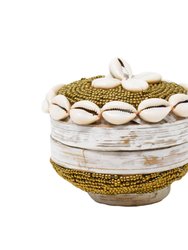 Gili Shell Bowl with Lid - Gold - Gold