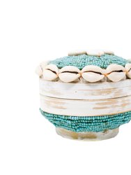 Gili Shell Bowl With Lid - Turquoise