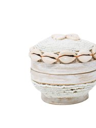 Gili Shell Bowl With Lid - White