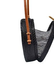 Iris Bag {Bowtie Clasp} - Black / White Stripe