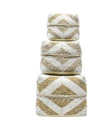 Mallorca Beaded Box Set - Natural/White