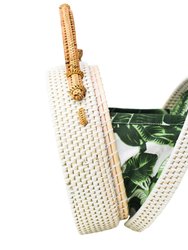 Milly Bag {white & Tan} - Palm Leaf