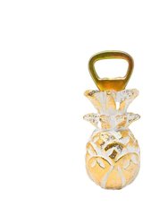 Pineapple Bottle Opener - White/Gold