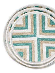 Riviera Tray Set (of 3) - Aqua/Natural/White - POPPY + SAGE