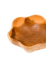 RUFFLE TEAK BOWL - REGULAR SIZE