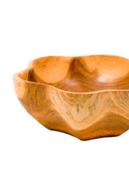 RUFFLE TEAK BOWL - REGULAR SIZE - POPPY + SAGE