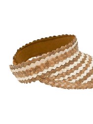 (Set Of 5) Straw Sun Visor - Two Tone - Caramel/Natural