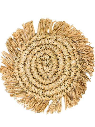 Poppy & Sage STRAW FRINGE COASTER SET (Set of 6) product