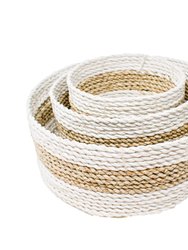 Tybee Island Basket Set - White and Natural