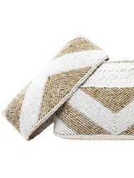 Zoe Beaded Clutch - Natural/White