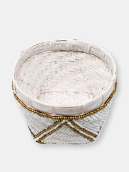 Bamboo Beaded Trinket Basket