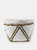 Bamboo Beaded Trinket Basket - White/Gold Trim