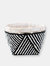 Bamboo Beaded Trinket Basket - Black/White Stripe