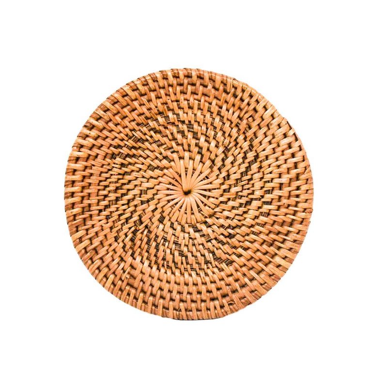 Honey Rattan Coaster Set (Set Of 6) - Honey