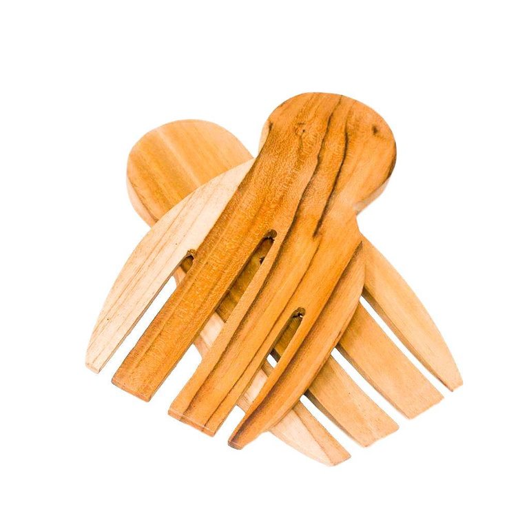 Vintage-Style Teak Serving Utensils - Tan