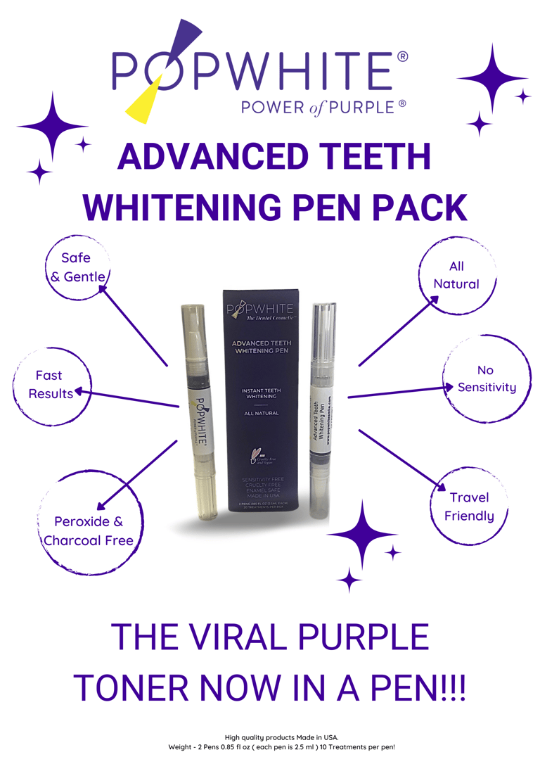 Advanced Teeth Whitening Pen Pack - The Viral Purple Toner now in a PEN!!!