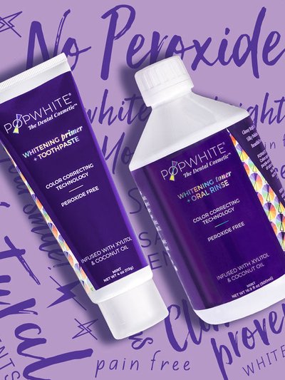 POPWHITE Purple Power Duo - Toothpaste [4oz] & Oral Rinse [16.9 fl oz] product