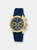 Alexis Sport Women's Gold Tone and Blue Silicone Strap Watch - Blue