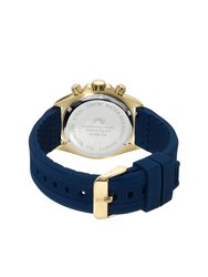 Alexis Sport Women's Gold Tone and Blue Silicone Strap Watch