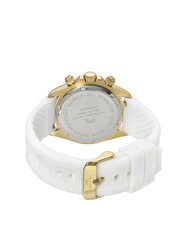 Alexis Sport Women's Gold Tone and White Silicone Strap Watch