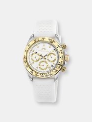 Alexis Sport Women's Two Tone and White Silicone Strap Watch - White