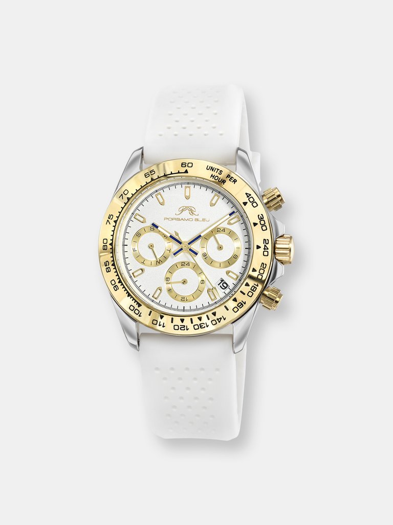 Alexis Sport Women's Two Tone and White Silicone Strap Watch - White
