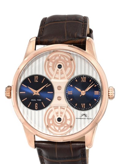 Porsamo Bleu Benedict Men's Two movement Rose and Brown Watch, 1161CBEL product