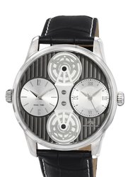 Benedict Men's Two movement Silver and Grey Watch, 1161BBEL - Black