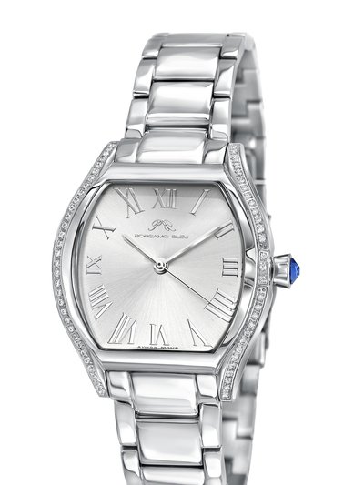 Porsamo Bleu Celine Women's Tonneau Watch, Silver, 1002ACES product