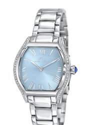 Celine Women's Tonneau Watch, Silver and Blue, 1002CCES - Blue