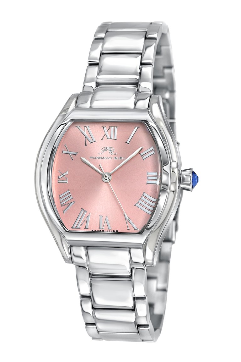 Celine Women's Tonneau Watch, Silver and Pink, 1001BCES - Rose