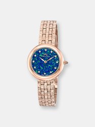 Charlize Women's Roser Tone, Opal Dial Jewelry Watch with Topaz Hourmarkers - Rose