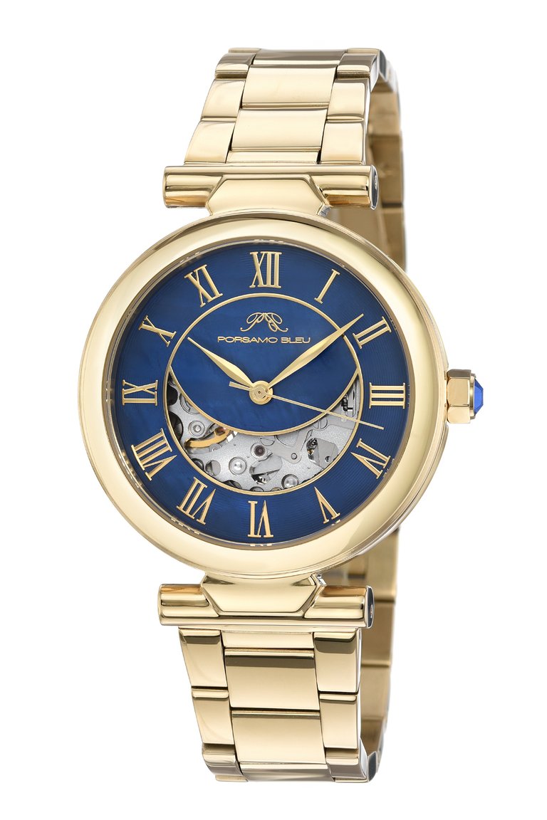 Colette Women's Automatic Goldtone and Blue Bracelet Watch, 1102BCOS